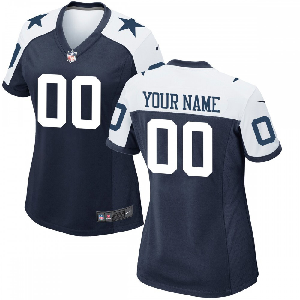 Dallas Cowboys Nike Women's Alternate Custom Game Jersey - Navy-Profan Arena